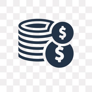 Saydam arka plan üzerinde sikke saydamlık kavramı izole sikke vektör simge kullandığınız web ve mobil olabilir