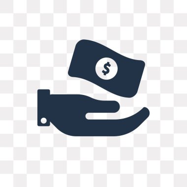 Saydam arka plan üzerinde para saydamlık kavramı izole para vektör simge kullandığınız web ve mobil olabilir