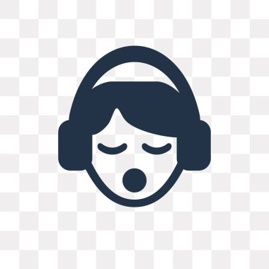 Vektör simgesi üzerinde şeffaf arka plan izole dinleme, dinleme saydamlık kavramı kullanılan web ve mobil olabilir