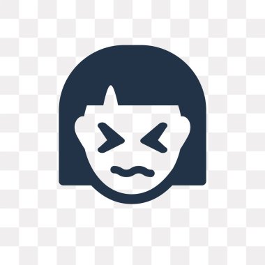 Kızgın izole vektör simge şeffaf arka plan üzerinde kızgın saydamlık kavramı kullanılan web ve mobil olabilir