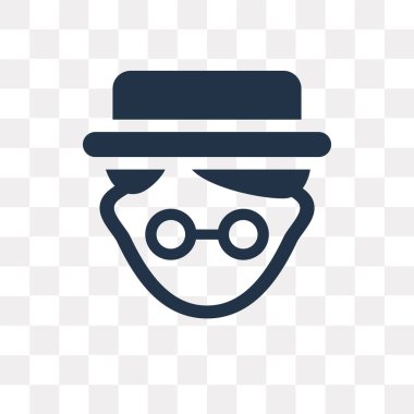 Saydam arka plan üzerinde beyefendi saydamlık kavramı izole beyefendi vektör simge kullandığınız web ve mobil olabilir