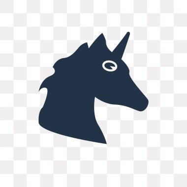 Tek boynuzlu at vektör simge şeffaf arka plan üzerinde tek boynuzlu at Saydamlık kavramı izole kullanılan web ve mobil olabilir
