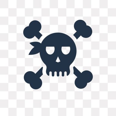 Saydam arka plan üzerinde kafatası saydamlık kavramı izole kafatası vektör simge kullandığınız web ve mobil olabilir