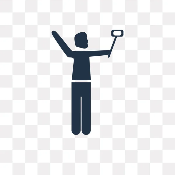 Homme Prenant Une Icône Vectorielle Selfie Isolé Sur Fond Transparent — Image vectorielle