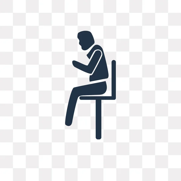 Man Sitting Headache Vetor Ícone Isolado Fundo Transparente Man Sitting — Vetor de Stock