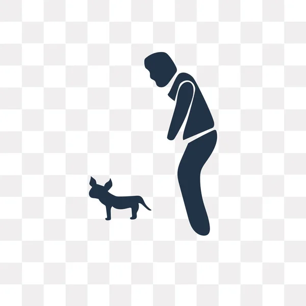 人和狗矢量图标隔离在透明背景下 人与狗的透明度概念可用于 Web 和移动 — 图库矢量图片
