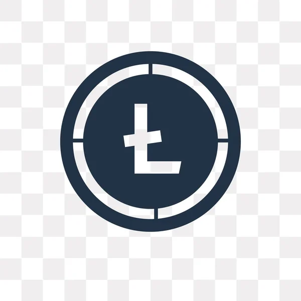 Icono Vector Litecoin Aislado Sobre Fondo Transparente Concepto Transparencia Litecoin — Vector de stock