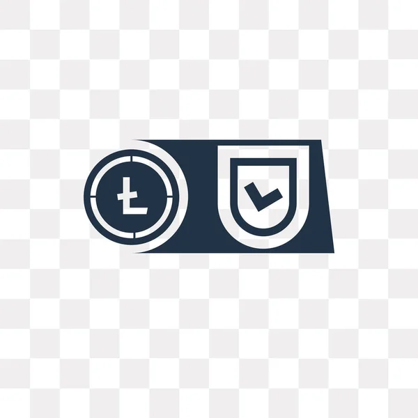 Icône Vectorielle Litecoin Isolée Sur Fond Transparent Concept Transparence Litecoin — Image vectorielle