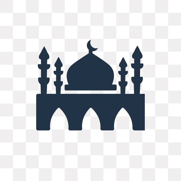 Ícone Vetor Mesquita Isolado Fundo Transparente Conceito Transparência Mesquita Pode — Vetor de Stock