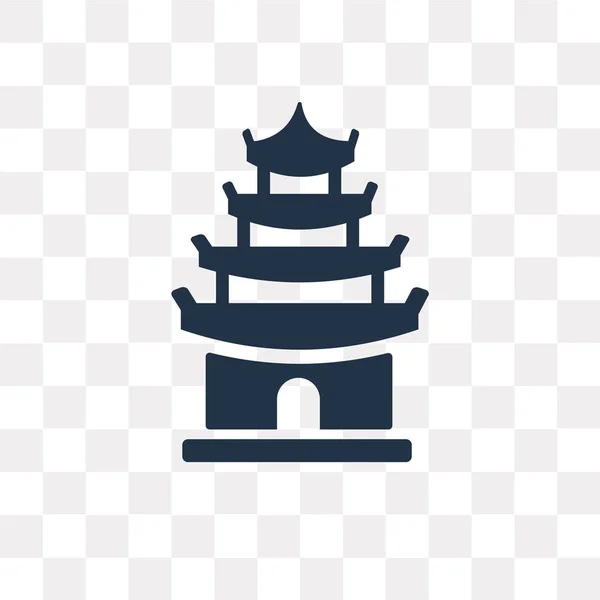 Saydam Arka Plan Üzerinde Pagoda Saydamlık Kavramı Izole Pagoda Vektör — Stok Vektör