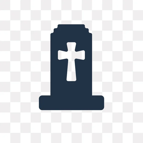 Icono Vector Cementerio Cristiano Aislado Sobre Fondo Transparente Concepto Transparencia — Vector de stock