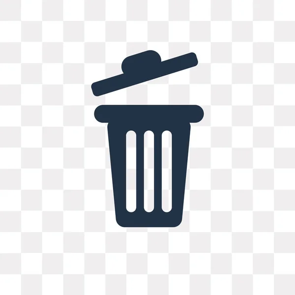 Prullenbak Pictogram Geïsoleerd Een Transparante Achtergrond Kan Vector Trash Can — Stockvector