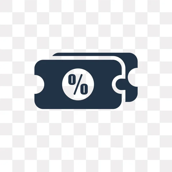 Icono Vector Descuento Aislado Sobre Fondo Transparente Concepto Transparencia Descuento — Vector de stock