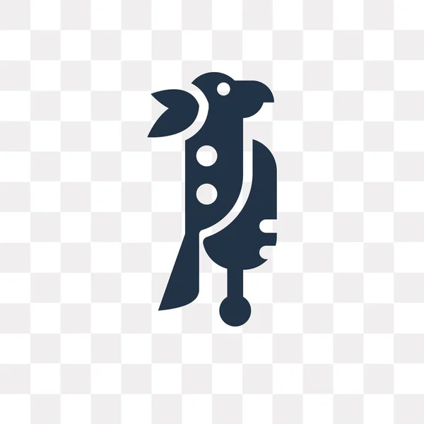 Значок Вектора Попугая Изолирован Прозрачном Фоне Концепция Прозрачности Попугая Использована — стоковый вектор