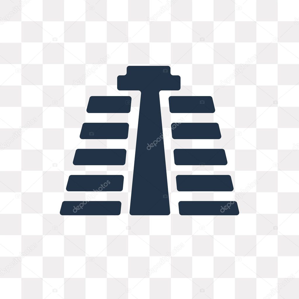 Chichen Itza vector icon isolated on transparent background, Chichen Itza transparency concept can be used web and mobile