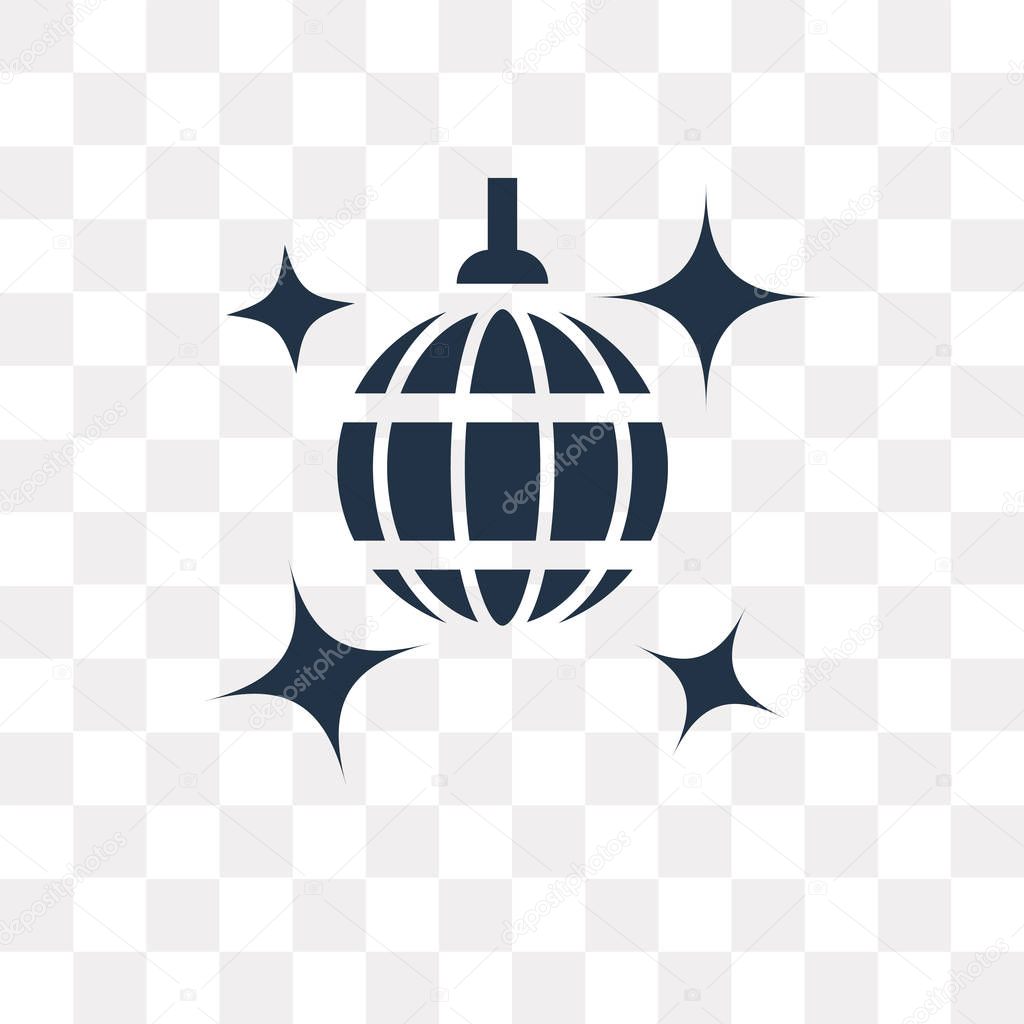 Mirror ball vector icon isolated on transparent background, Mirror ball transparency concept can be used web and mobile