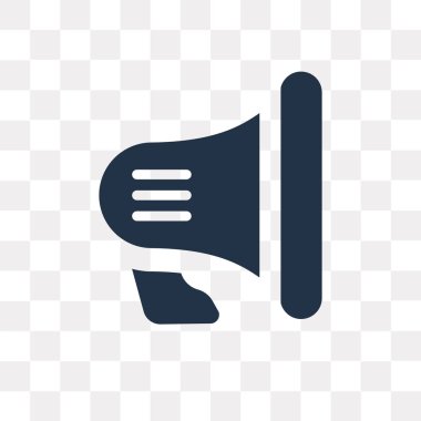 Saydam arka plan üzerinde megafon saydamlık kavramı izole Megafon vektör simge kullandığınız web ve mobil olabilir