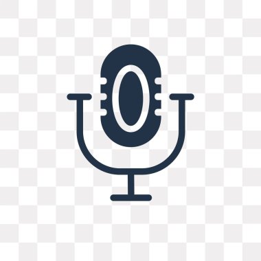 Saydam arka plan üzerinde mikrofon saydamlık kavramı izole mikrofon vektör simge kullandığınız web ve mobil olabilir