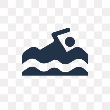 Saydam arka plan üzerinde adam yüzme saydamlık kavramı izole adam yüzme vektör simge kullandığınız web ve mobil olabilir