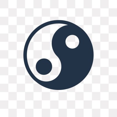 Yin Yang vektör simge şeffaf arka plan üzerinde Yin Yang saydamlık kavramı izole kullanılan web ve mobil olabilir