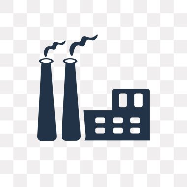 Saydam arka plan üzerinde fabrika saydamlık kavramı izole fabrika vektör simge kullandığınız web ve mobil olabilir