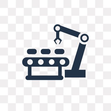 Endüstriyel robot vektör simge şeffaf arka plan üzerinde endüstriyel robot saydamlık kavramı izole kullanılan web ve mobil olabilir