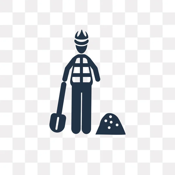 Construction Worker Vector Icon Isolated Transparent Background Construction Worker Transparency — Stock Vector