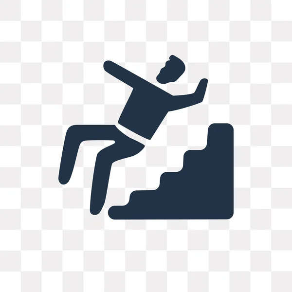 Caer Escaleras Icono Vectorial Aislado Sobre Fondo Transparente Caer Escaleras — Vector de stock