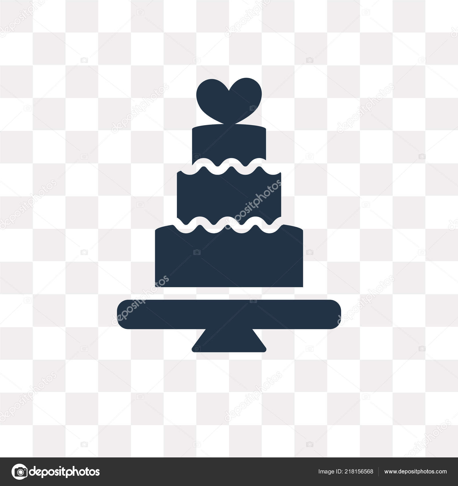 Wedding Cake Vector Icon Isolated Transparent Background Wedding