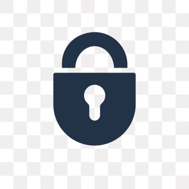 Asma kilit vektör simgesi şeffaf arka plan üzerinde asma kilit saydamlık kavramı izole olabilir kullanılan web ve mobil