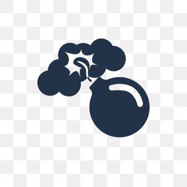 Saydam arka plan üzerinde bomba saydamlık kavramı izole bomba vektör simge kullandığınız web ve mobil olabilir