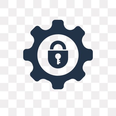 Ayarları simgesi üzerinde şeffaf arka plan izole vektör, ayarları saydamlık kavramı kullanılan web ve mobil olabilir