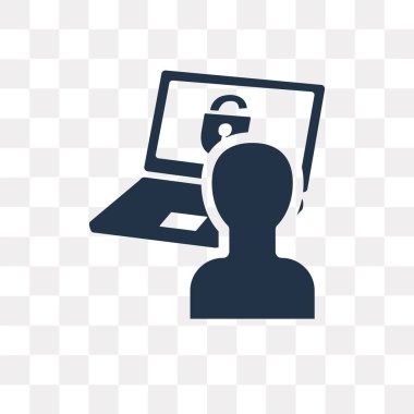 Kullandığınız web ve mobil dizüstü vektör simge şeffaf arka plan üzerinde Laptop saydamlık kavramı izole olabilir