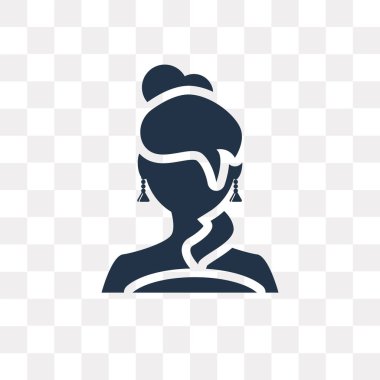 Saydam arka plan üzerinde kız saydamlık kavramı izole kız vektör simge kullandığınız web ve mobil olabilir