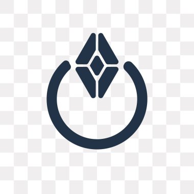 Saydam arka plan üzerinde elmas yüzük saydamlık kavramı izole elmas yüzük vektör simge kullandığınız web ve mobil olabilir