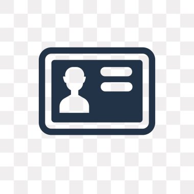 Kimlik kartı vektör simge şeffaf arka plan üzerinde kimlik kartı saydamlık kavramı izole kullanılan web ve mobil olabilir
