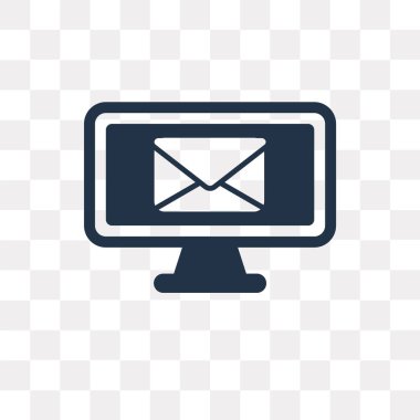 E-posta vektör simgesi şeffaf arka plan üzerinde e-posta saydamlık kavramı izole olabilir kullanılan web ve mobil