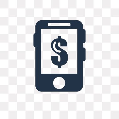 Hareket eden telefon vektör simge şeffaf arka plan üzerinde cep telefonu saydamlık kavramı izole kullanılan web ve mobil olabilir