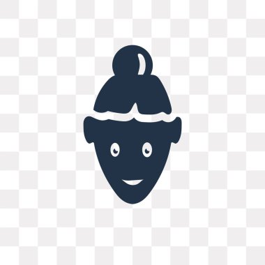 Saydam arka plan üzerinde kadın yüzü saydamlık kavramı izole kadın yüz vektör simgesi olabilir kullanılan web ve mobil