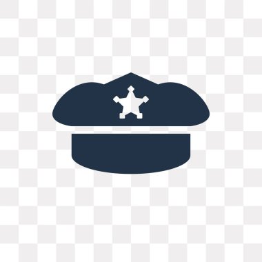 Polis vektör simgesi üzerinde şeffaf arka plan izole kap, polis kap saydamlık kavramı kullanılan web ve mobil olabilir