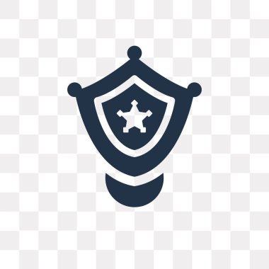 Vektör simgesi üzerinde şeffaf arka plan izole polis rozeti, polis rozeti saydamlık kavramı kullanılan web ve mobil olabilir