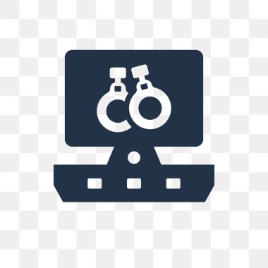 Kullandığınız web ve mobil bilgisayar vektör simge şeffaf arka plan üzerinde bilgisayar saydamlık kavramı izole olabilir