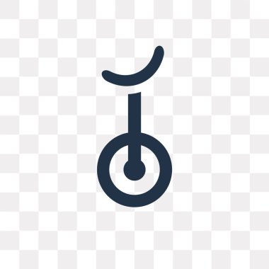 Tek tekerlekli sirk bisikletine vektör simge şeffaf arka plan üzerinde tek tekerlekli sirk bisikletine saydamlık kavramı izole kullanılan web ve mobil olabilir