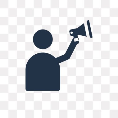 Saydam arka plan üzerinde megafon saydamlık kavramı izole Megafon vektör simge kullandığınız web ve mobil olabilir