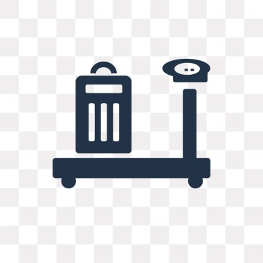 Saydam arka plan üzerinde kargo ölçek saydamlık kavramı izole kargo ölçek vektör simge kullandığınız web ve mobil olabilir