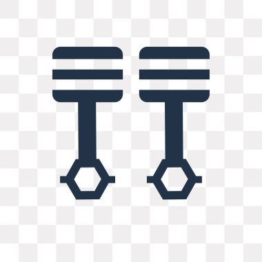 Pistonlar üzerinde şeffaf arka plan izole vektör simgesi çapraz, Pistons saydamlık kavramı çapraz olabilir kullanılan web ve mobil