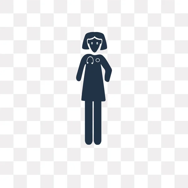 Mujer Doctor Icono Vectorial Aislado Sobre Fondo Transparente Mujer Doctor — Vector de stock