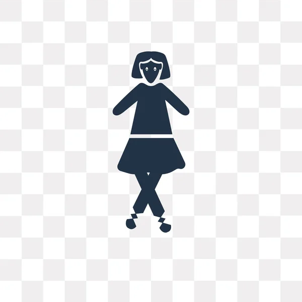 Mujer Bailando Icono Vector Ballet Aislado Sobre Fondo Transparente Mujer — Vector de stock