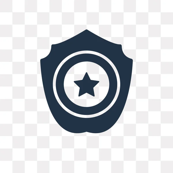 Politie Badge Vector Pictogram Geïsoleerd Transparante Achtergrond Politie Badge Transparantie — Stockvector