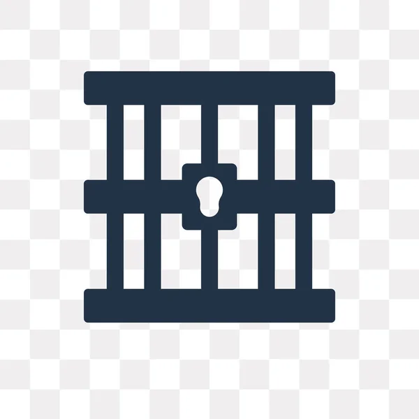 Gevangenis Vector Pictogram Geïsoleerd Transparante Achtergrond Gevangenis Transparantie Concept Kunnen — Stockvector